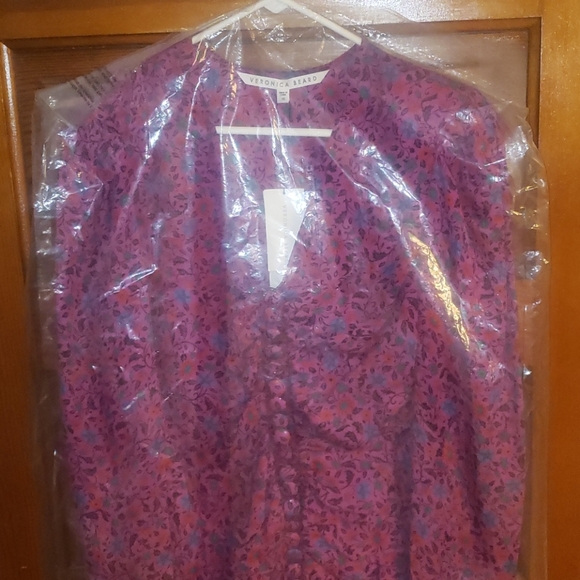 NWT Veronica Beard silk fuchsia Verona dress - Picture 7 of 8